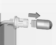 262 Pielęgnacja samochodu 5. Lekko wcisnąć żarówkę w gniazdo, obrócić w lewo, wyciągnąć, a następnie zamocować nową żarówkę. Włożyć plastikową nakrętkę w oprawkę żarówki poprzez obracanie w prawo.