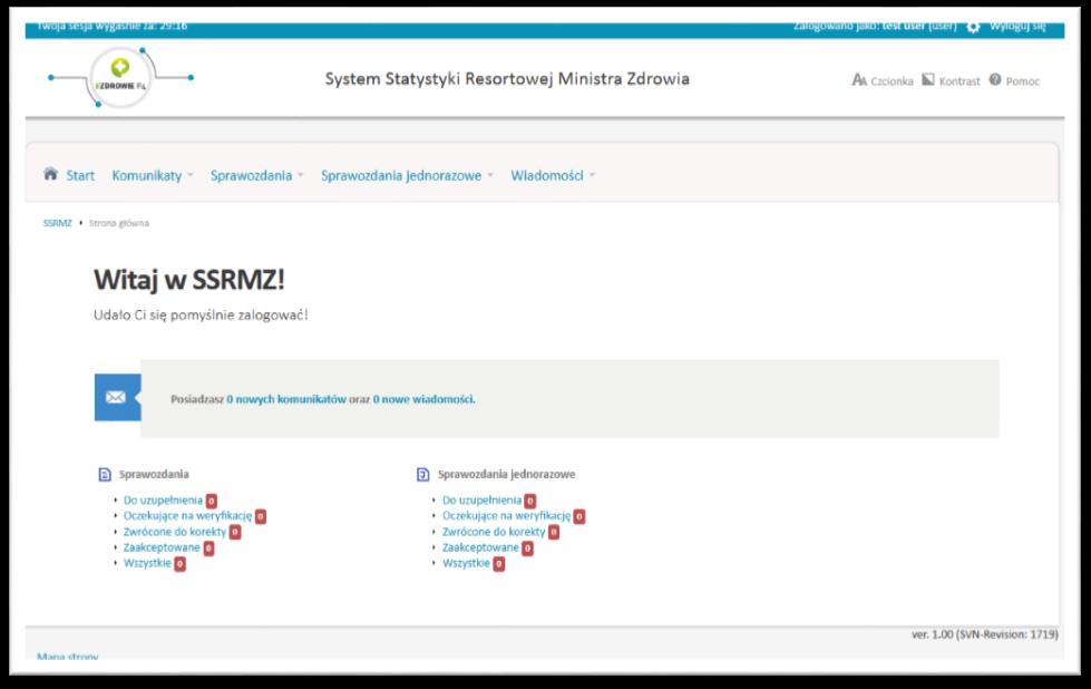 Pierwsze kroki 27 Rysunek 13. Strona startowa systemu. UWAGA!