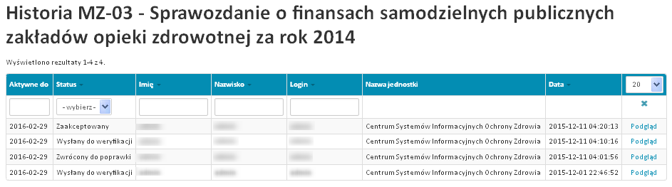 Sprawozdania jednorazowe 58 Rysunek 41. Wybór sposobu uzupełniania sprawozdania.