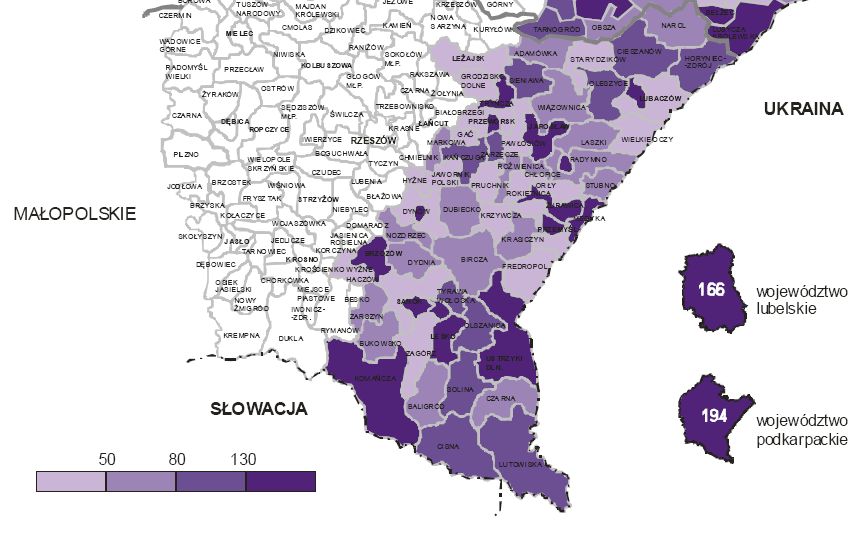 Pracujący na 1000 ludności w 2007 r.