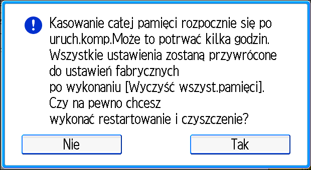 4. Zapobieganie przeciekowi informacji z urządzenia 7. Wybierz metodę usuwania. W przypadku wybrania metody [NSA], [DoD], [BSI/VSITR], [Bezpieczne usuwanie] lub [Format] przejdź do kroku 10.