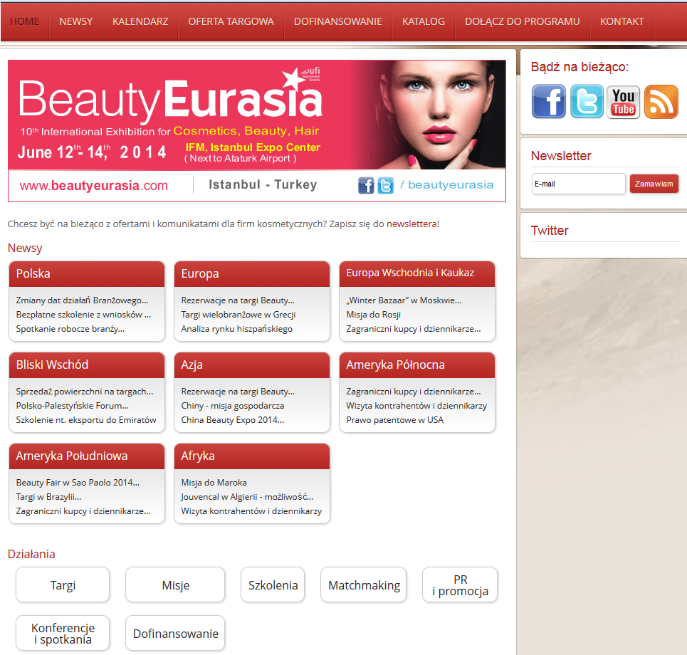 Komunikacja strona www Strona robocza dla polskich firm kosmetycznych: