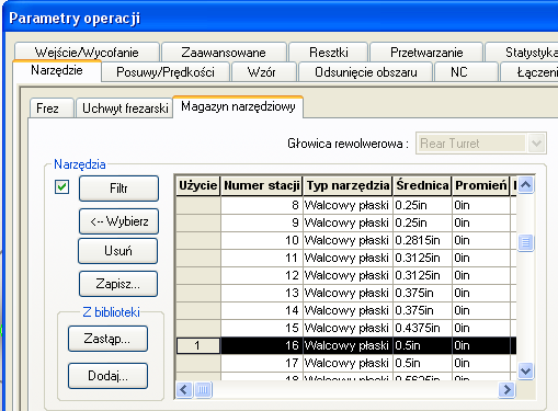 Generowanie planu operacji oraz modyfikowanie parametrów operacji 1.