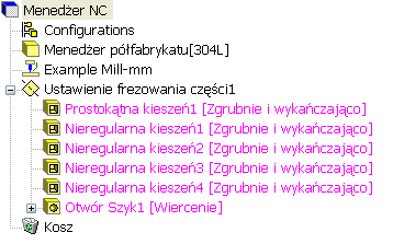 Okno wiadomości CAMWorks wyświetla się automatycznie w celu przedstawienia stanu zaawansowania procesu. Wygenerowanie ustawień następuje jako ostatnie.