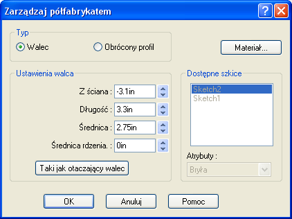 Część 2. Frezowanie z toczeniem 7. Kliknij zakładkę Przetwarzanie. Parametry na tej zakładce są wykorzystywane do: Dostarczenia informacji wymaganych przy poprawnym wygenerowaniu programu NC.