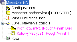 Część 4. Drutowanie EDM Ustawienie EDM jest płaszczyzną, na bazie której liczony będzie ruch narzędzia. Posiada ono lokalizację układu odniesienia oraz kierunki wektorów X,Y,Z.