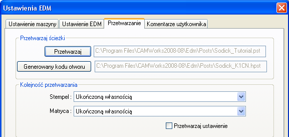 Część 4. Drutowanie EDM 2-osiowe Konturowanie 4 Temat lekcji Proces przetwarzania polega na przetłumaczeniu wygenerowanych wcześniej ścieżek na kod NC zrozumiały dla obrabiarki.