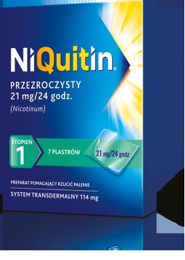 nikotyny w ciągu 24 godzin; o powierzchni 22 cm2 zawiera 11 4 mg nikotyny i dostarcza 21 mg nikotyny w ciągu 24 godzin Wskazania: Produkt jest wskazany do łagodzenia objawów wynikających z