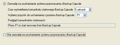 23 Utworzenie rozruchowej Backup Capsule na dysku MBR, spowoduje nadpisanie MBR. Aby zapisać swoje aktualne MBR użyj narzędzia Edytuj/Widok.
