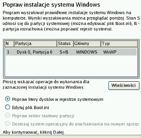 51 7. Jeśli plik Boot.ini nie zawiera żadnego błędu wróć do strony 'Popraw instalację Windows', aby skorygować litery dysków w rejestrze systemowym Windows. 8.