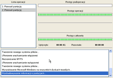 99 11. W oknie Postępu wyświetlany jest szczegółowy raport w czasie rzeczywistym zawierający informacje na temat wszystkich akcji wykonywanych przez program. 5.3.