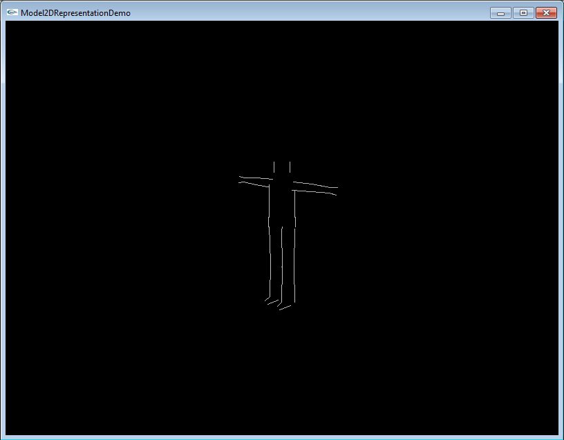 5.4.1 Model2DRepresentationDemo Aplikacja demonstruje sposób wykorzystania klasy Model2DRepresentation i umożliwia wyświetlenie dwuwymiarowej reprezentacji modelu postaci ludzkiej.