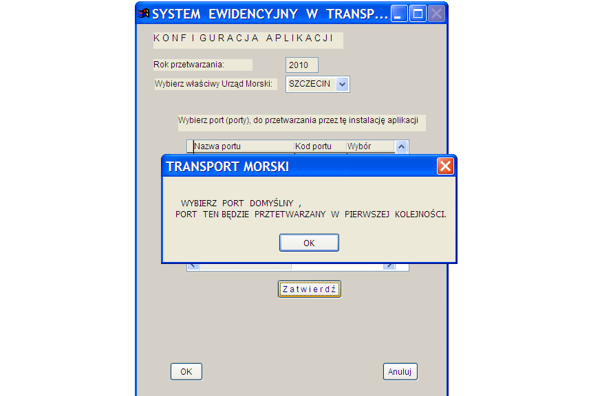 1.4. Kolejny krok to ustalenie portu domyślnego. Na ekranie pojawi się odpowiedni komunikat. Wyznaczony przez nas port będzie zapamiętany w systemie.