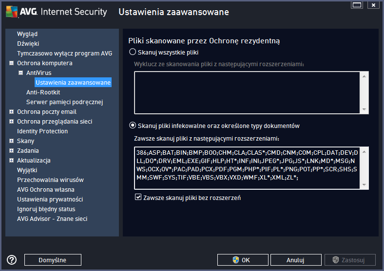 Włą cz ochronę komunikatorów internetowych i pobierania P2P (domyślnie włą czone) zaznacz to pole, aby zapewnićochronę komunikatorów internetowych (tak ich jak AIM, Yahoo!