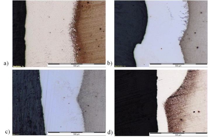 Przykłady: a) przeciwpróbka, b) przeciwpróbka po badaniu, c) próbka po badaniu Fig. 3.