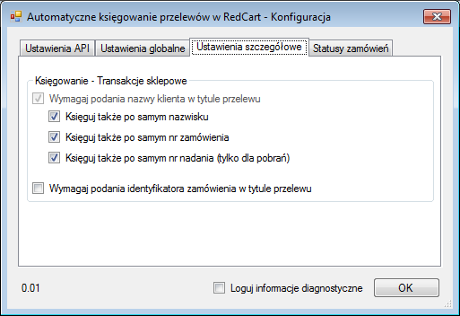 Ustawienia dotyczące przebiegu procesu