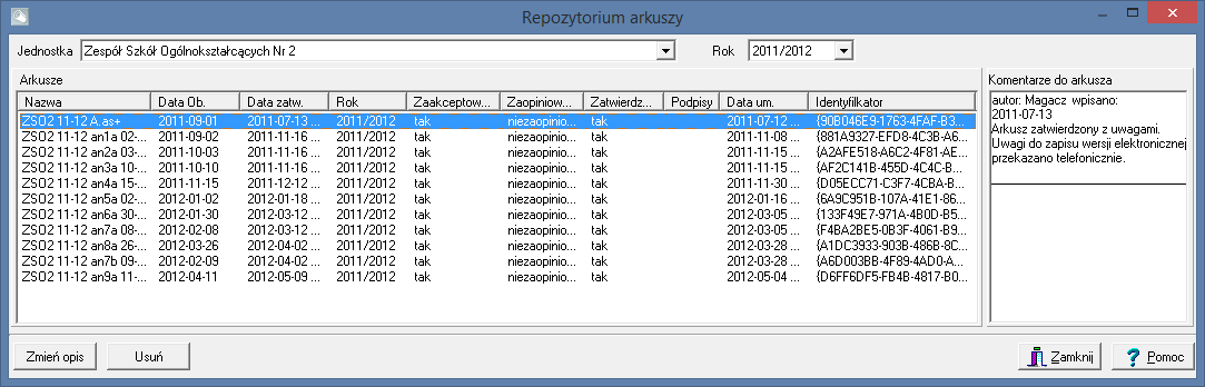 arkuszy 3/5 Zarządzanie repozytorium W zależności od uprawnień, jakie zostały nadane użytkownikowi, może on w repozytorium wykonywać następujące operacje na arkuszach: - zmienić status arkusza, -