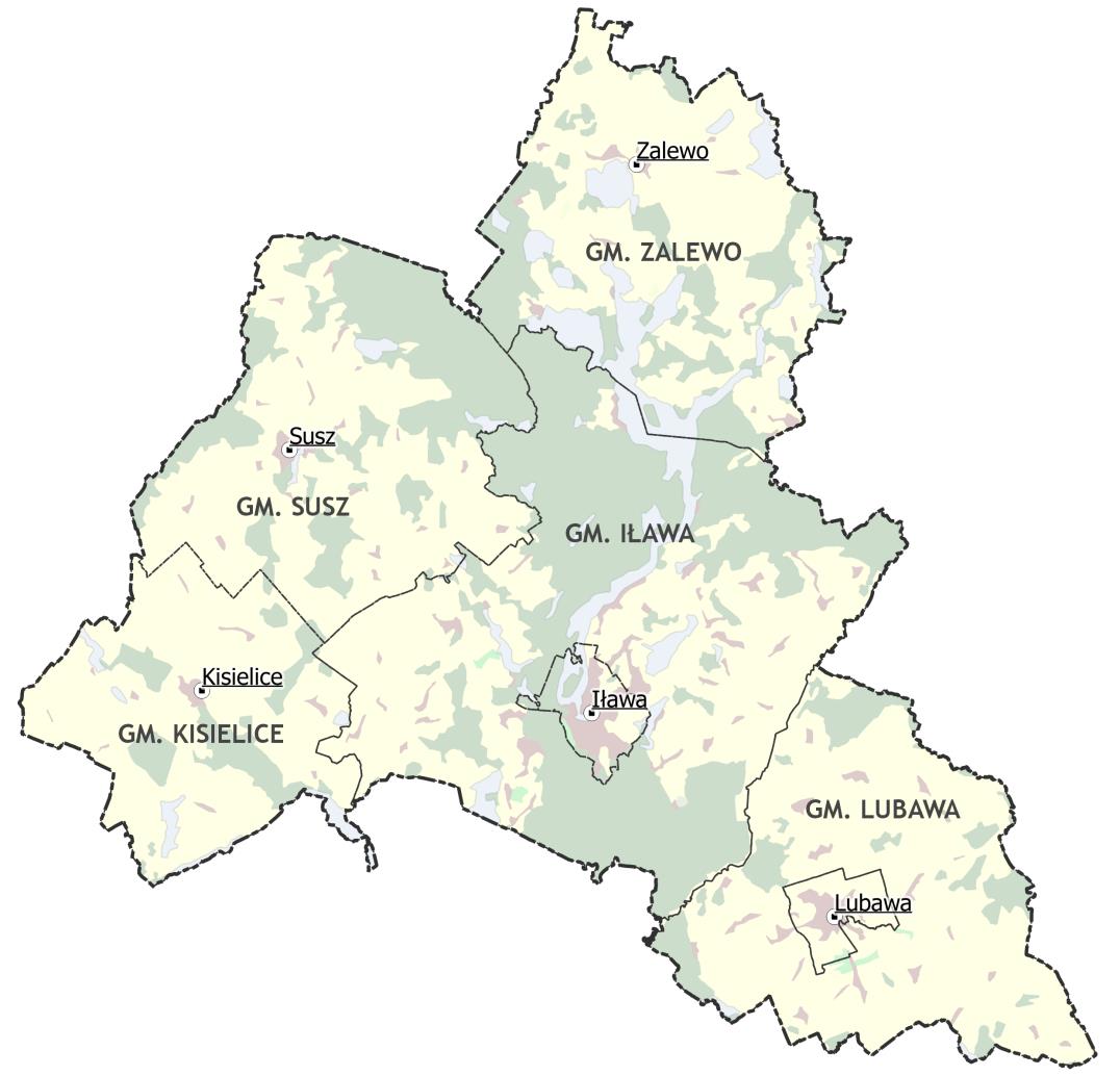 2.1 Charakterystyka jednostek administracyjnych objętych planem 2.1.1 Powiat iławski Powiat iławski położony jest w zachodniej części województwa warmińsko mazurskiego.