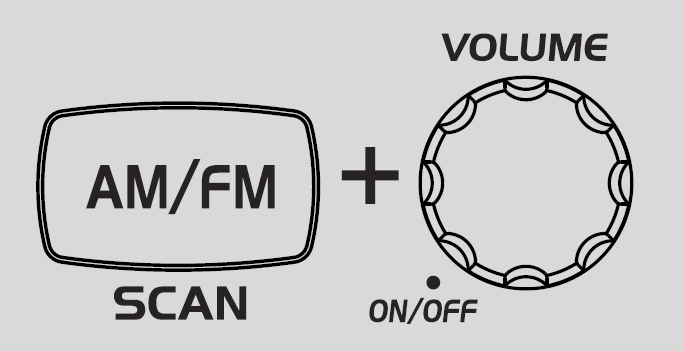 9. Wybór pasma częstotliwości Przy wyłączonym urządzeniu wciśnij przycisk AM/FM oraz włącz urządzenie. Na wyświetlaczu pojawi się ustawione pasmo częstotliwości.
