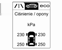 Pielęgnacja samochodu 225 Układ monitorowania ciśnienia w oponach Układ monitorowania ciśnienia w oponach (TPMS) raz na minutę kontroluje ciśnienie powietrza we wszystkich czterech kołach po