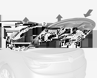 Kluczyki, drzwi i szyby 43 12. Wyciągnąć miękki dach, unosząc przedni pałąk (1) i jednocześnie pałąk napinający (2) po obu stronach. 13. Przesunąć przedni pałąk (1) do ramy szyby przedniej. 14.