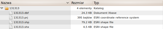 Moduł weryfikacji plików SHP Format Shapefile Odpowiednia nazwa (nr teryt gminy) plików Shapefile