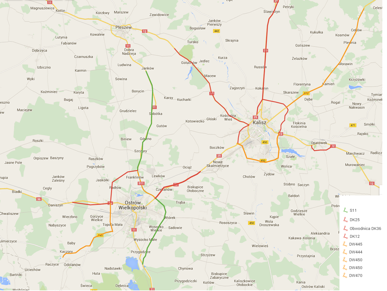 8. DW444 7 8. DW445 1 Docelowy układ drogowy 1. budowa drogi ekspresowej S11 (na dalszym odcinku S11/25) 2 5 8. DW442 8. przebudowa dróg wojewódzkich DW442, DW444, DW450, DW445, DW470; 9.