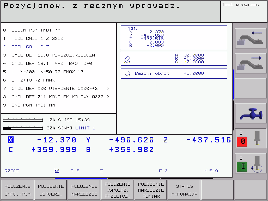 Określenie rozplanowania ekranu Patrz Wprowadzenie itnc 530. Wyświetlenie softkeys dla określenia rozplanowania ekranu monitora Rodzaj pracy Obsługa r czna i Elektr.