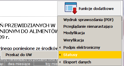 powoduje ponowne przeliczenie danych zagregowanych, co z kolei powoduje utratę wszystkich modyfikacji wprowadzonych w sprawozdaniu zbiorczym.