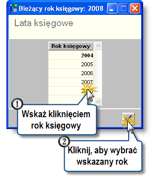 Sposób pracy z programem 4 Parametry 7 strona 47 Parametry 471 Bieżący rok księgowy Struktura symbolu konta księgowego, plan kont oraz rejestry księgowe są definiowane w systemie osobno dla kolejnych