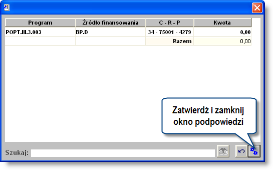 4 Sposób pracy z programem 3 Umow y 58 strona Zmniejszenie środków na wniosku Operacja umożliwia usunięcie części lub całości środków wniosku powiązanego z daną umową Zostaje ona zainicjowana