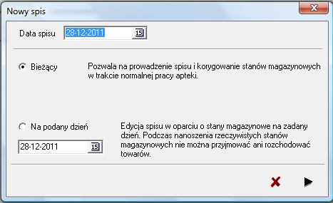 V Przeglądanie zmian By przejrzeć zmiany w parametrach sprzedaży, jakie zajdą 1 stycznia 2012 roku w Twoim lekospisie, uruchom Zarządzanie->Porównanie zmian i wciśnij Porównaj.