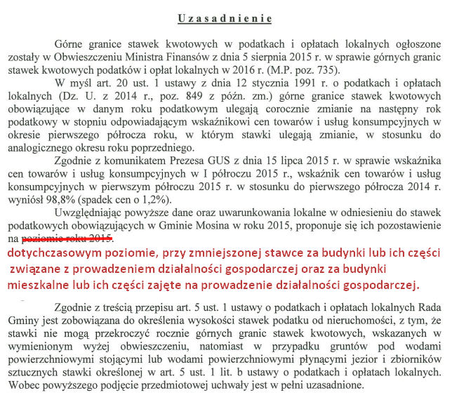 Uchwała w sprawie określenia wysokości stawek podatku od nieruchomości.