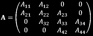 Odwracanie takiej macierzy algorytmem TDMA Thomasa jest równie łatwe jak macierzy diagonalnej (koszt liniowy) najpierw eliminujemy elementy pod przekątną, potem rozwiązujemy równanie z macierzą