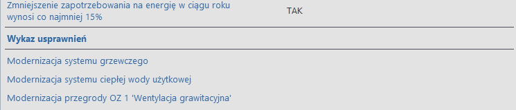 Wyniki obliczeń modułu Audyt 11.1 RAPORT UPROSZCZONY Okno raportu wg Rozporządzenia MI z 17.03.2009.