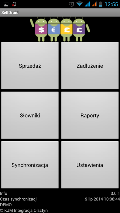 Uruchomienie programu Po uruchomieniu aplikacji pojawia się na ekranie urządzenia okno główne programu