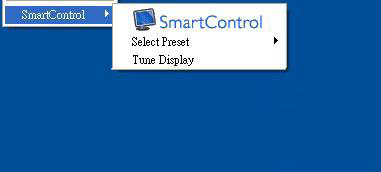 Włączone menu paska zadań Menu paska zadań można wyświetlić po kliknięciu prawym przyciskiem myszy ikony SmartControl Lite na pasku zadań.