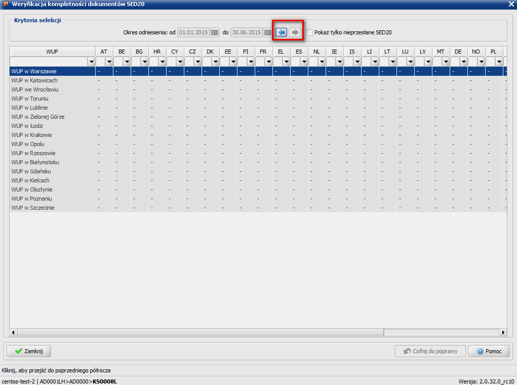 1.4 Zmieniono sposób podpowiadania okresów na oknach związanych z obsługą SEDU020.