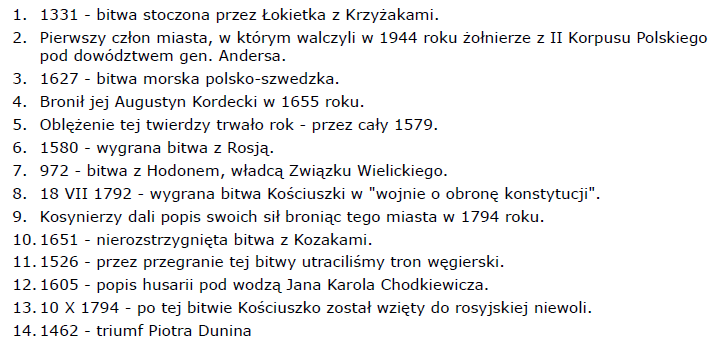 Konkurs Pani magister Kobusioska przygotowała krzyżówkę historyczną.