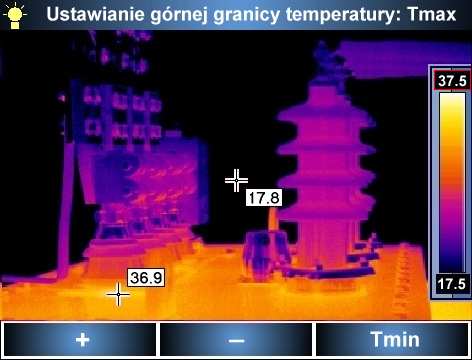 3.3 Zakres temperatur Gdy na ekranie nie jest wyświetlane żadne menu, należy wcisnąć i przytrzymać przez ok. 2s przycisk.