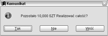 Zestawienie dokumentów powiązanych z pozycją zlecenia Jest to zestawienie wszystkich dokumentów, które podczas rejestracji miały wskazane