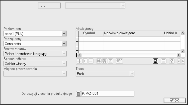 5. Dokument MM Jeżeli w definicji zlecenia Magazyn surowców i Magazyn produkcja w toku są różnymi magazynami, powinniśmy teraz wydać surowce na produkcję za pomocą dokumentu MM.