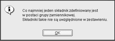 Po wybraniu zlecenia produkcyjnego naciskamy przycisk Wykonaj i pojawia się tabela z wynikami zestawienia.