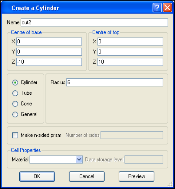 Wybrać z paska narzędziowego ikonę lub z menu górnego: Create Object Cylinder/Cone Przy pomocy polecenia Subtraction, with regularisation odjąć od połowy walca