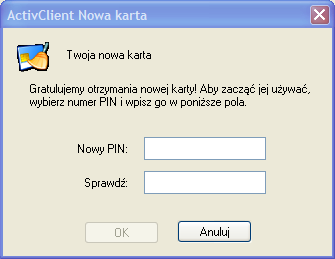 ROZDZIAŁ 2: ZARZĄDZANIE KARTĄ Inicjowanie nowej karty Inicjowanie nowej karty Jeśli otrzymałeś pustą kartę, musisz ją zainicjować przed pierwszym użyciem Konsola użytkownika jest otwarta.