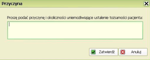 Zakładanie karty pacjenta Aby wprowadzić dane pacjenta wybierz Nowy pacjent w ZOZ->Wprowadź pacjenta z menu obsługi pacjenta: Pojawi się formularz Dane pacjenta: Pola obowiązkowe do uzupełnienia: Typ