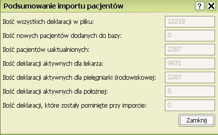 Otworzy się okno dialogowe Import pacjentów z programu kasowego: Wybór lokalizacji Kliknij aby wybrać lokalizację pliku - otworzy się okno systemowe: Wyszukaj katalog, w którym znajduje się