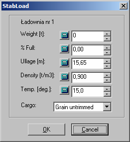 Budowa i stateczność statku Aby zapełnić wybraną ładownię wybierz menu Cargo. Powinno pojawić się okno przedstawiające listę ładowni (rys. 1). Rys.