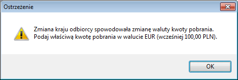 W takim przypadku należy wpisać odpowiednie dane adresowe ręcznie bazując na polu informacyjnym Oryginalny adres. UWAGA!