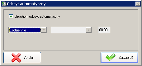 edycji parametrów wskazanego serwera; odbioru danych ze wskazanego serwera lub ze wszystkich serwerów; zatrzymania odbioru danych z serwerów FTP; zamknięcia okna modułu odbioru danych.